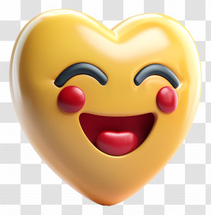 Heart Emoji - Smiling Yellow Heart Emoji Icon Transparent PNG