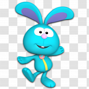 Everythings Rosie - Blue Cartoon Bunny With Smile Transparent PNG