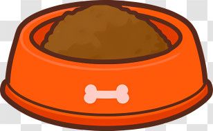 Icon - Orange Dog Bowl With Food Transparent PNG
