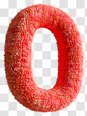 Number 0 - Textured Zero In Red Transparent PNG