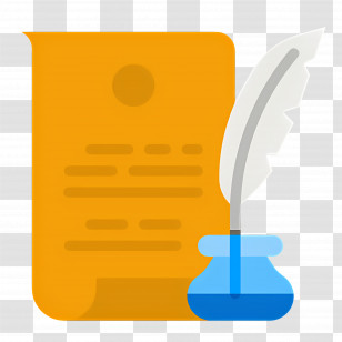 Letter Writing - Scroll And Quill Writing Illustration Transparent PNG