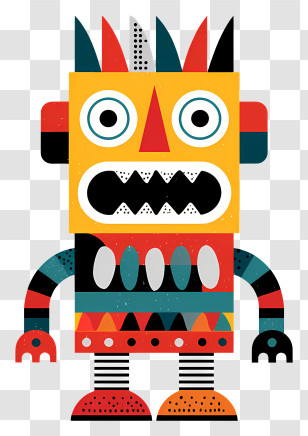 Colorful Monster - Colorful Robot Illustration Transparent PNG