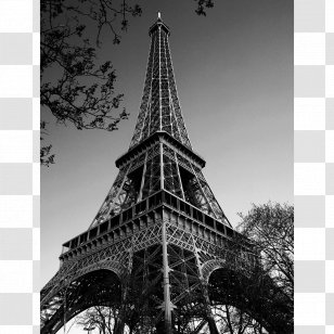 Eiffel Tower View Seine Image - National Historic Landmark - Stencil Transparent PNG