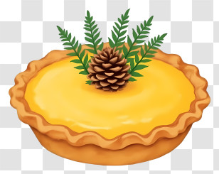 Thanksgiving Pie - Pie With Pinecone And Leaf Decoration Transparent PNG
