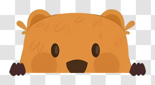 Cute Brown Bear - Peeking Groundhog Illustration Transparent PNG