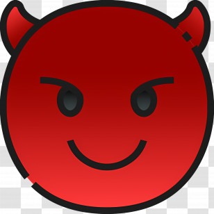 Emoji Devil - Red Devil Emoji With Mischievous Expression Transparent PNG