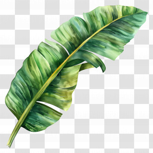 Banana Leaf - Large Tropical Green Banana Leaf Illustration Transparent PNG