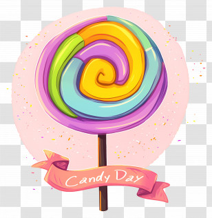 National Candy Day - Colorful Lollipop For Candy Day Celebration Transparent PNG