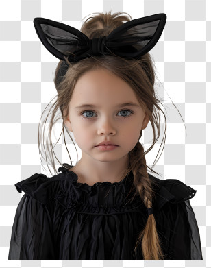 Child - Cute Girl With Cat Ears Headband Transparent PNG