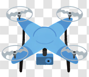 Drone - Blue Drone With Camera Illustration Transparent PNG