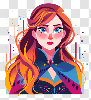 Frozen Anna Princess - Animated Princess Character Transparent PNG