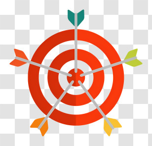 Arrow - Red Target With Colorful Arrows Transparent PNG