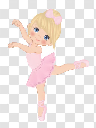 Dancer - Illustration Of A Girl Ballerina In Pink Transparent PNG