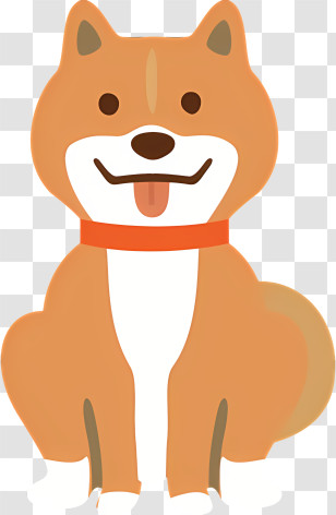 Dog With Tongue Out - Cartoon Shiba Inu Dog Illustration Transparent PNG