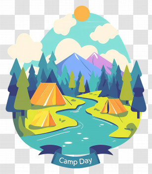 National Camp Day - Riverfront Tenting For Camp Day Celebration Transparent PNG