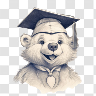 Graduation Cap - Happy Bear Wearing Graduation Hat Transparent PNG