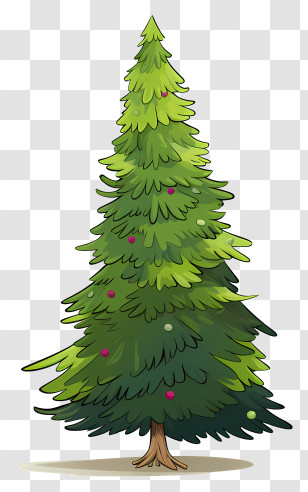 Green Christmas Tree - Decorated Green Christmas Tree Transparent PNG