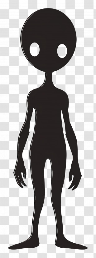 Woodoo Doll - Black Alien Silhouette Character Design Transparent PNG