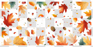 Autumn Background - Falling Autumn Leaves Festive Pattern Transparent PNG
