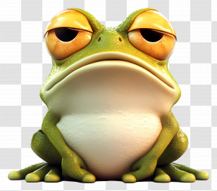 Cute Frog - Cartoon Frog With Expressive Eyes Transparent PNG