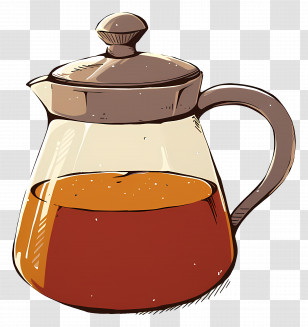 Coffee Pot - Glass Coffee Pot Filled With Brewed Coffee Transparent PNG