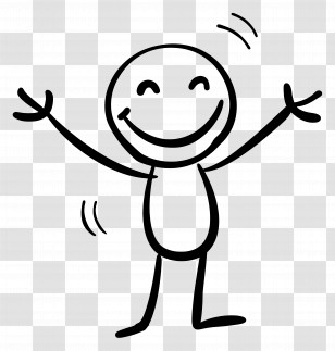 Happy Stick Figure - Joyful Happy Stick Figure Illustration Transparent PNG