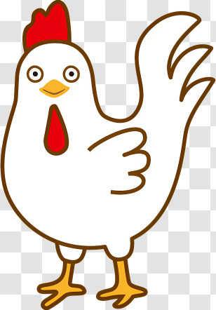 Rooster - Cartoon White Chicken Transparent PNG