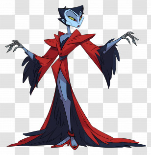 Stolas - Elegant Villain Character In Red And Black Attire Transparent PNG