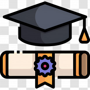 Certificate Degree University - Graduation Cap And Certificate Illustration Transparent PNG