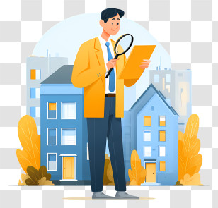 Real Estate Agent - Inspector In Urban Setting Transparent PNG