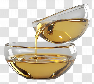 Cooking Oil - Pouring Oil Into A Glass Bowl Transparent PNG