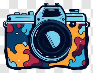 Colorful Camera - Colorful Artistic Camera Illustration Transparent PNG