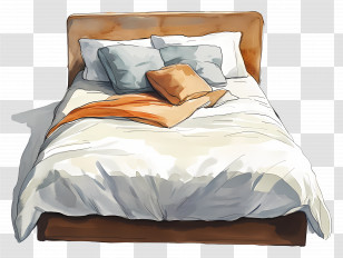 Make Your Bed Day - Comfortable Bed With Pillows And Blanket Transparent PNG