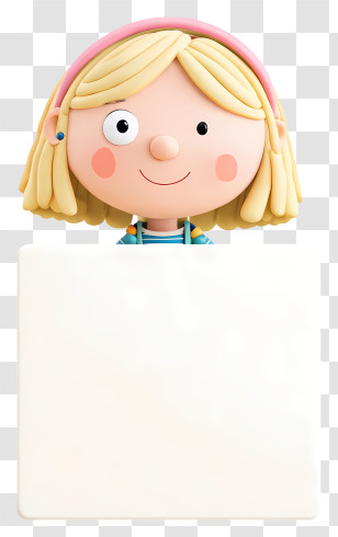 Girl Holding Blank Sign - Girl Holding Blank Sign Transparent PNG