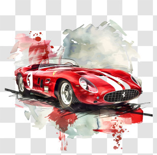 Ferrari Monza - Red Classic Sports Car Transparent PNG