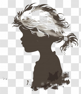 Meditation - Artistic Silhouette Of A Girl Transparent PNG