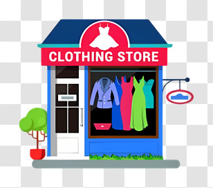 Clothing Store - Colorful Clothing Store With Dresses Transparent PNG