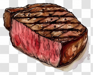 Medium Rare Steak - Grilled Medium Rare Steak Illustration Transparent PNG