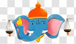 Ganesha Chaturthi - Ganesha Illustration With Scales In Cultural Art Transparent PNG