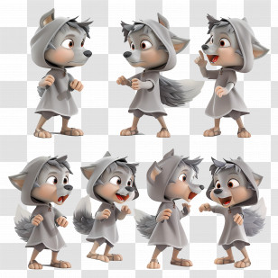 Wolf Character - Cartoon Wolf Character Transparent PNG