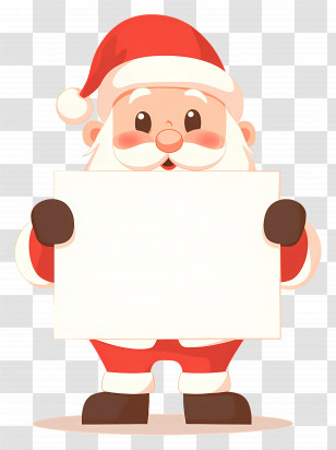 Santa Claus Holding Banner - Santa Holding Blank Signboard Transparent PNG