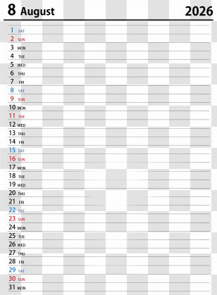 August 2026 Calendar - August 2026 Calendar Transparent PNG