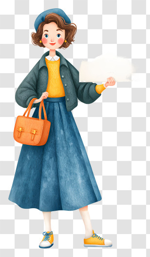 Shopping Woman Holding Blank Board - Stylish Woman Holding Sign Transparent PNG