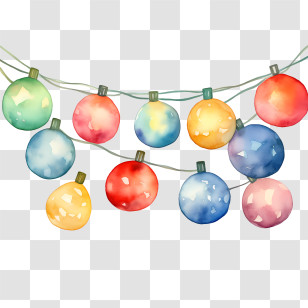 Christmas Lights - Colorful String Lights For Decoration Transparent PNG
