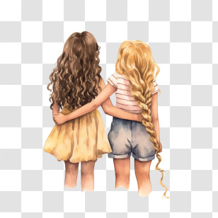 Best Friends
 - Two Girls Hugging Transparent PNG