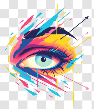 Eye With Arrows - Colorful Abstract Eye Art Transparent PNG