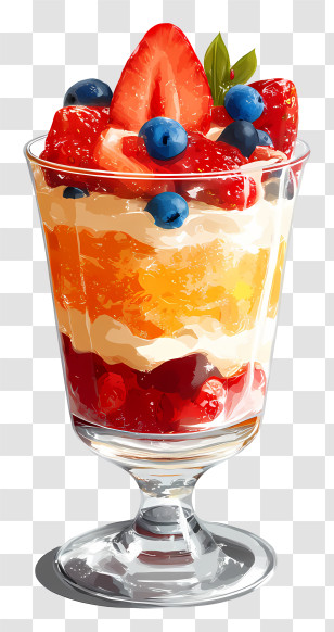 Parfaits - Fruit Parfait With Berries Transparent PNG