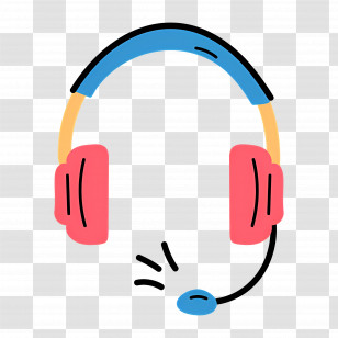 Headphone - Colorful Headset With Microphone Transparent PNG
