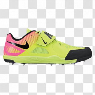 pink and yellow track spikes