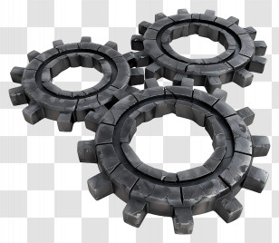 Cogwheels - Stone Cogs And Gears For Industrial Design Transparent PNG